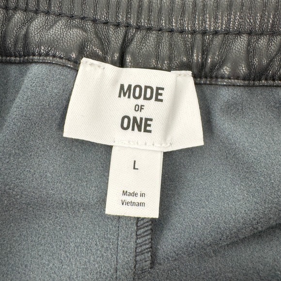 Mode of One Mens Relaxed Fit Faux Leather Pull On Pants Deep Black L 100199538MN - Picture 5 of 15